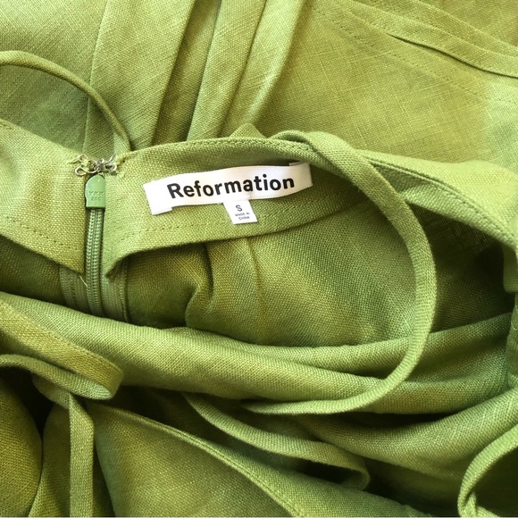 Reformation Selia Linen Dress - Avocado - Picture 7 of 10
